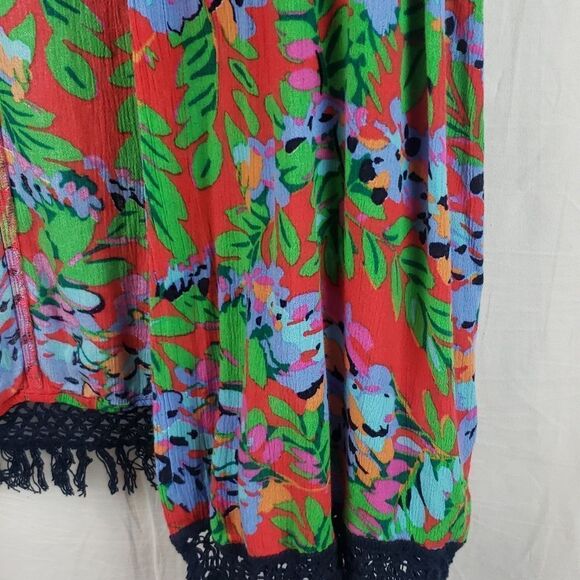 Aerie Women's Small Open Front Floral Kimono Cover Up Cardigan - Picture 7 of 12
